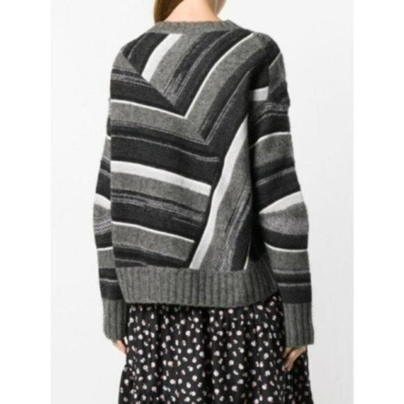 Helmut Lang Ombre Striped Wool Blend Crewneck Sweater NEW Women's Medium - Picture 2 of 7